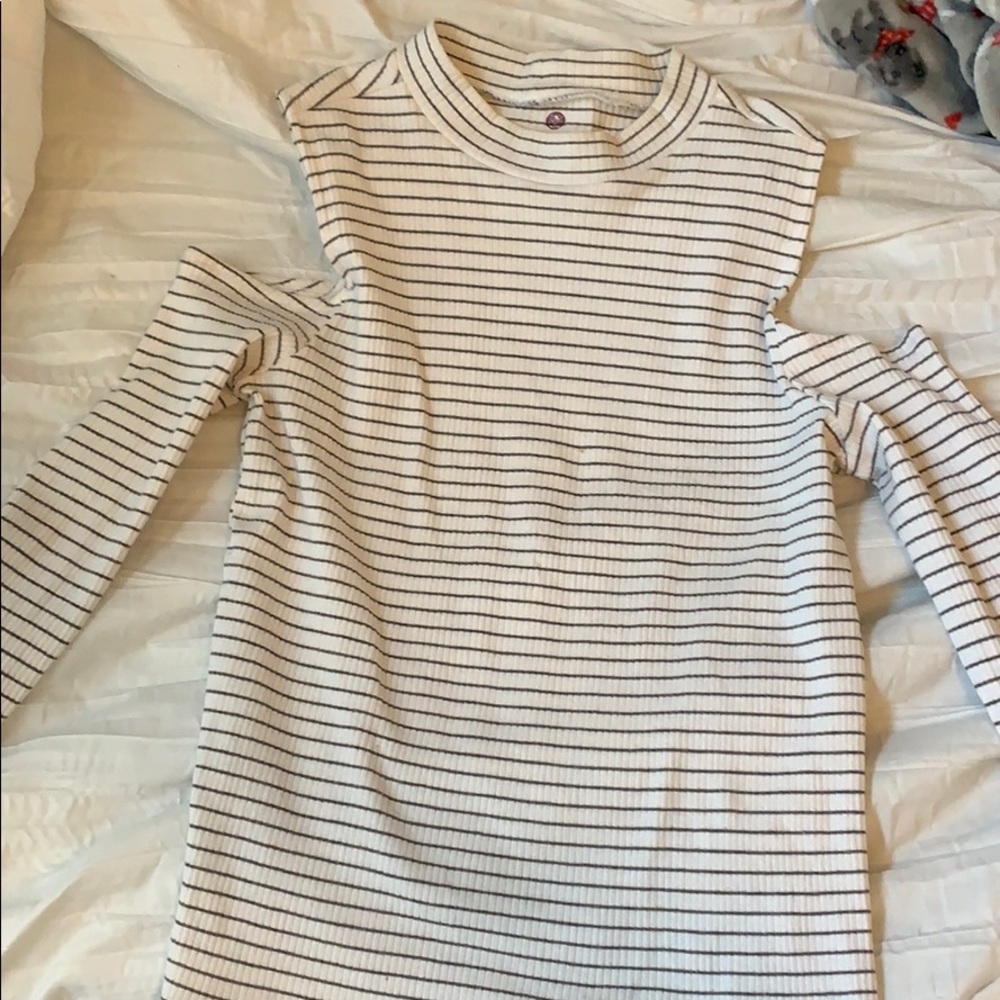 Striped sweater off shoulder
